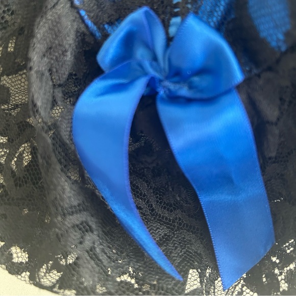 Frederick's of Hollywood Black and Blue Lace Bustier - Picture 5 of 9